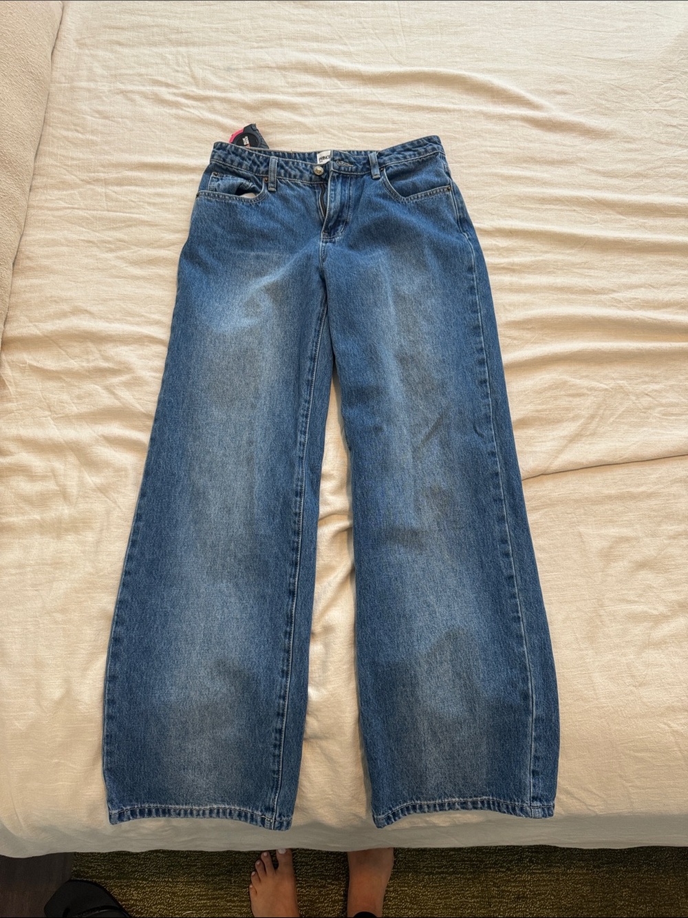 Princess Polly Wide-Leg Jeans in Medium Blue Wash